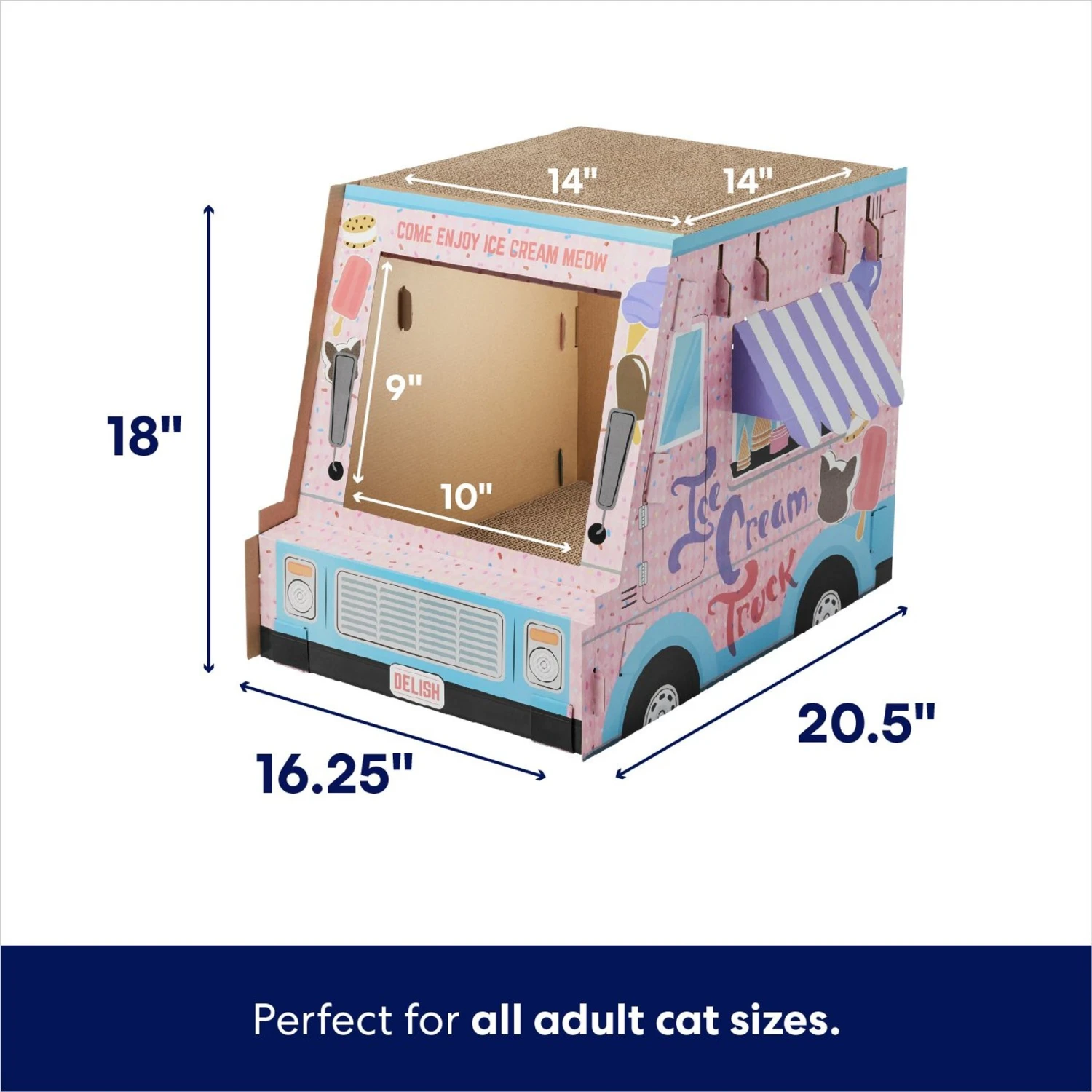 Frisco Ice Cream Truck Cardboard Cat House, 2-Story 2 Frisco Ice Cream Truck Cardboard Cat House, 2-Story - Image 2