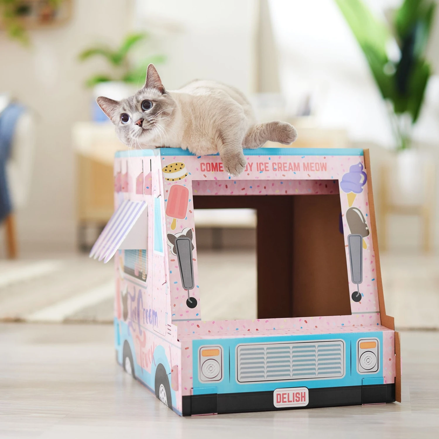 Frisco Ice Cream Truck Cardboard Cat House, 2-Story 4 Frisco Ice Cream Truck Cardboard Cat House, 2-Story - Image 4