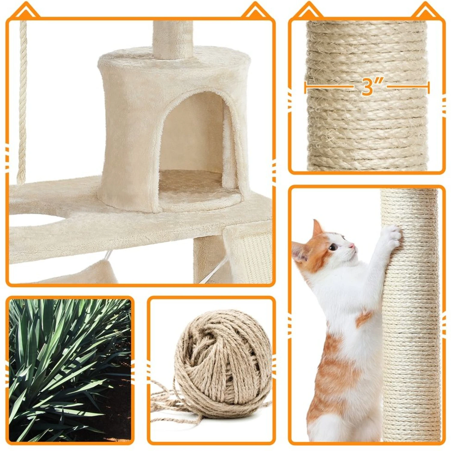 Yaheetech 63.5-in Plush Cat Tree & Condo 7 Yaheetech 63.5-in Plush Cat Tree & Condo - Image 7