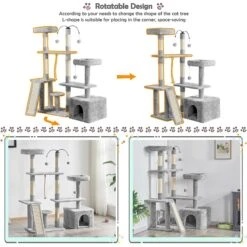 Yaheetech Activity Town 53.5-in Plush Cat Tree -Pet Cat Supplies Store 325706 PT3. AC SS1800 V1631140883