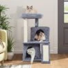 Coziwow By Jaxpety Faux Fur Cat Tree Tower & Condos With Scratch Posts, 34-inch, Grey