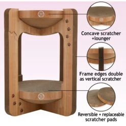 Necoichi Cozy Cat Scratcher Tower Toy -Pet Cat Supplies Store 336322 PT2. AC SS1800 V1674730081