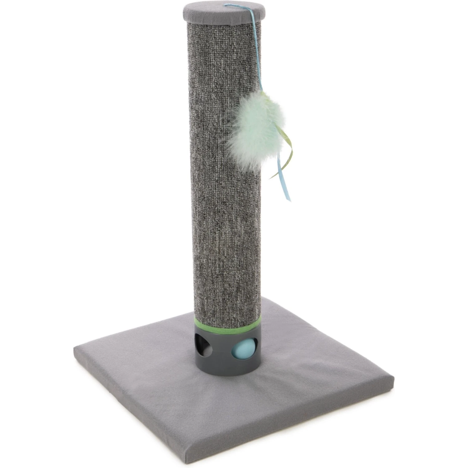 SmartyKat Playful Post Carpet Cat Scratching Post With Track Toy Base 2 SmartyKat Playful Post Carpet Cat Scratching Post With Track Toy Base - Image 2