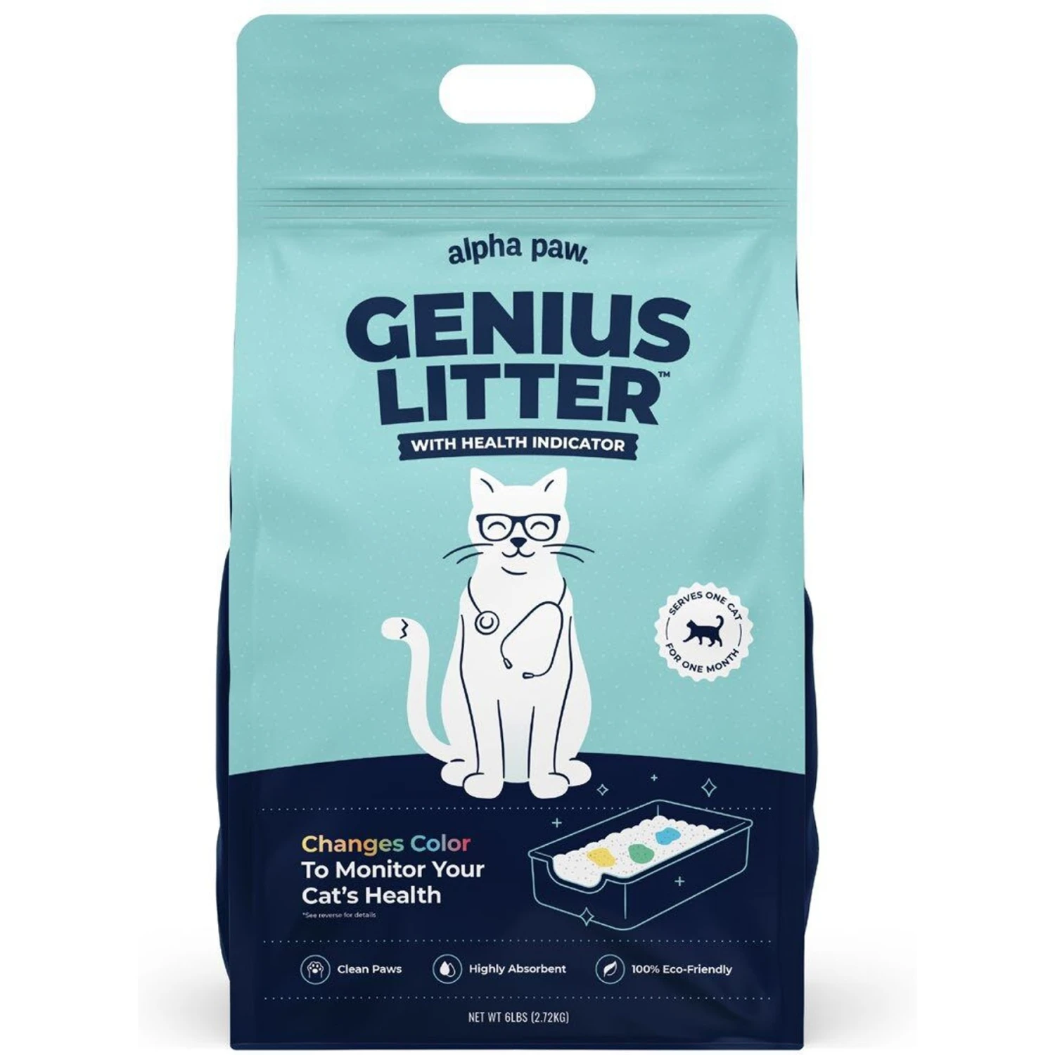 Alpha Paw Genius Litter With Health Indicator Cat Litter, 6-lbs 1 Alpha Paw Genius Litter With Health Indicator Cat Litter, 6-lbs