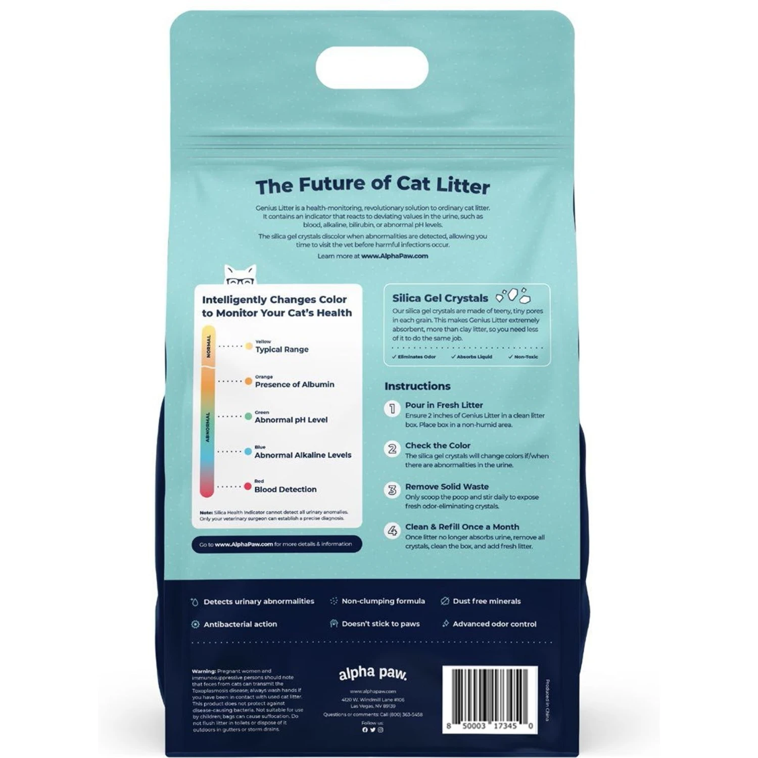 Alpha Paw Genius Litter With Health Indicator Cat Litter, 6-lbs 2 Alpha Paw Genius Litter With Health Indicator Cat Litter, 6-lbs - Image 2