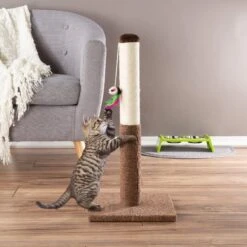 Pet Adobe 24.5-in Sisal Cat Scratching Post With Toy