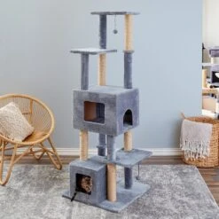 Two By Two The Honeycrisp Cat Tree, Large, Grey -Pet Cat Supplies Store 346921 PT3. AC SS1800 V1638310595