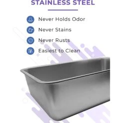 IPrimio Stainless Steel Cat Litter Box, X-Large -Pet Cat Supplies Store 352817 PT2. AC SS1800 V1642529486