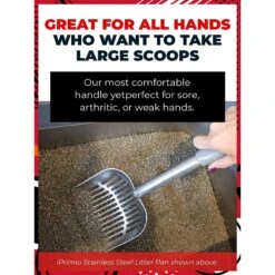 IPrimio Polished Aluminum, Cat Scooper, X-Large -Pet Cat Supplies Store 352826 PT4. AC SS1800 V1642529508