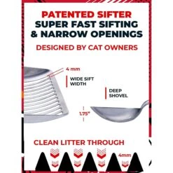 IPrimio Polished Aluminum, Cat Scooper, X-Large -Pet Cat Supplies Store 352826 PT5. AC SS1800 V1642529798