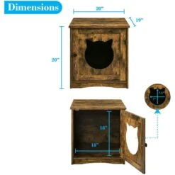 Sweet Barks Enclosed House Side Table Cat Litter Box, Rustic Brown 12 Sweet Barks Enclosed House Side Table Cat Litter Box, Rustic Brown -Pet Cat Supplies Store 354503 PT3. AC SS1800 V1640043731