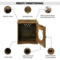 Sweet Barks Enclosed House Side Table Cat Litter Box, Rustic Brown 13 Sweet Barks Enclosed House Side Table Cat Litter Box, Rustic Brown -Pet Cat Supplies Store 354503 PT4. AC SS1800 V1640043698