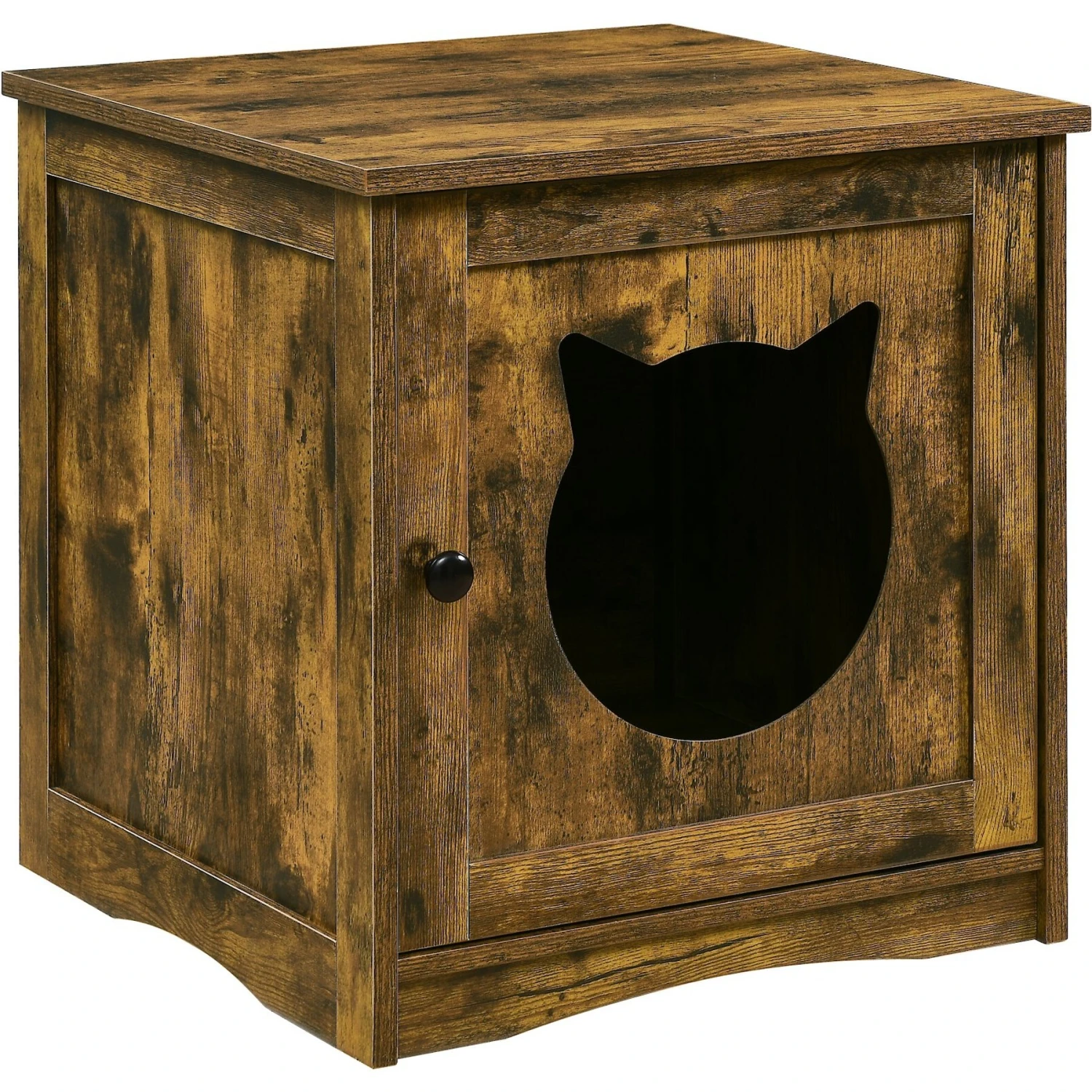 Sweet Barks Enclosed House Side Table Cat Litter Box, Rustic Brown 9 Sweet Barks Enclosed House Side Table Cat Litter Box, Rustic Brown - Image 9