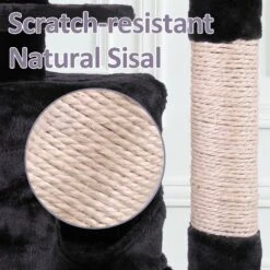 Coziwow By Jaxpety 60-in Tower House Cat Trees, Black -Pet Cat Supplies Store 355080 PT6. AC SS1800 V1642802545