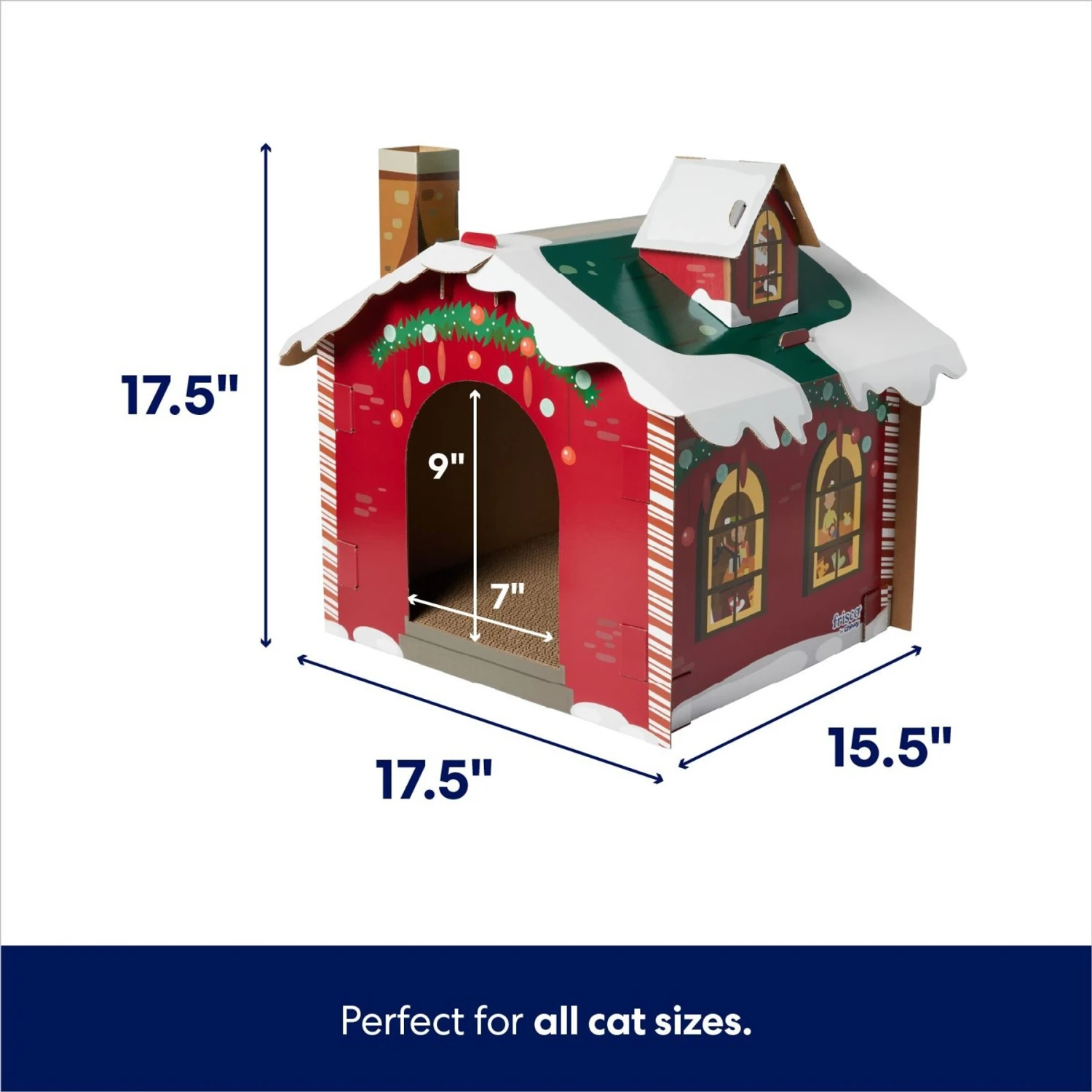 Frisco Holiday Santa's Workshop Cardboard Cat House 2 Frisco Holiday Santa's Workshop Cardboard Cat House - Image 2