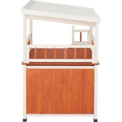 Frisco Outdoor Wooden Cat House With Balcony & Step Ladder -Pet Cat Supplies Store 361012 PT3. AC SS1800 V1657828422