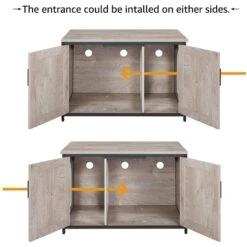 Unipaws Cat Litter Box Enclosure With Top Opening, Weathered Gray -Pet Cat Supplies Store 373041 PT5. AC SS1800 V1657657612