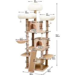 Catry 75-in Scratching Posts Condo Cat Tree, Beige -Pet Cat Supplies Store 373043 PT2. AC SS1800 V1647010886
