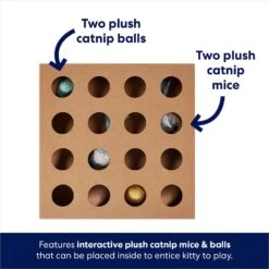 Frisco Interactive Wooden Cat Toy Box With Catnip -Pet Cat Supplies Store 506178 PT2. AC SS1800 V1671568357