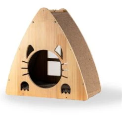 Armarkat Real Wood Triangular Cat Condo, Natural Beige, 22-in -Pet Cat Supplies Store 515614 PT7. AC SS1800 V1649340756