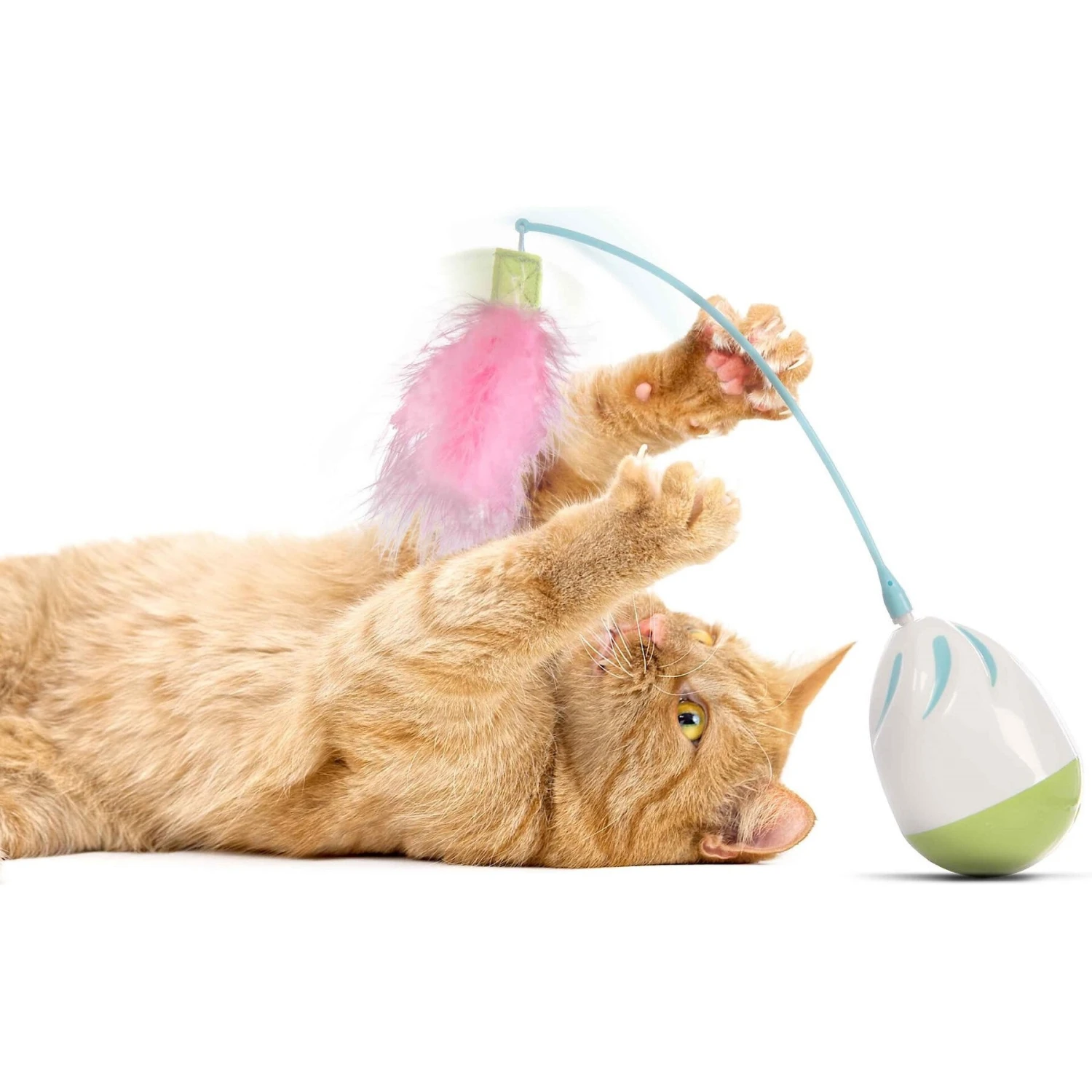 Petlinks Wild Waver Erratically Spinning Electronic Motion With Feather & Ribbon Wand Cat Toy, Multi Color, Medium 2 Petlinks Wild Waver Erratically Spinning Electronic Motion With Feather & Ribbon Wand Cat Toy, Multi Color, Medium - Image 2