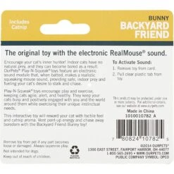 OurPets Backyard Squeaking Bunny Cat Toy -Pet Cat Supplies Store 55742 PT3. AC SS1800 V1526316433
