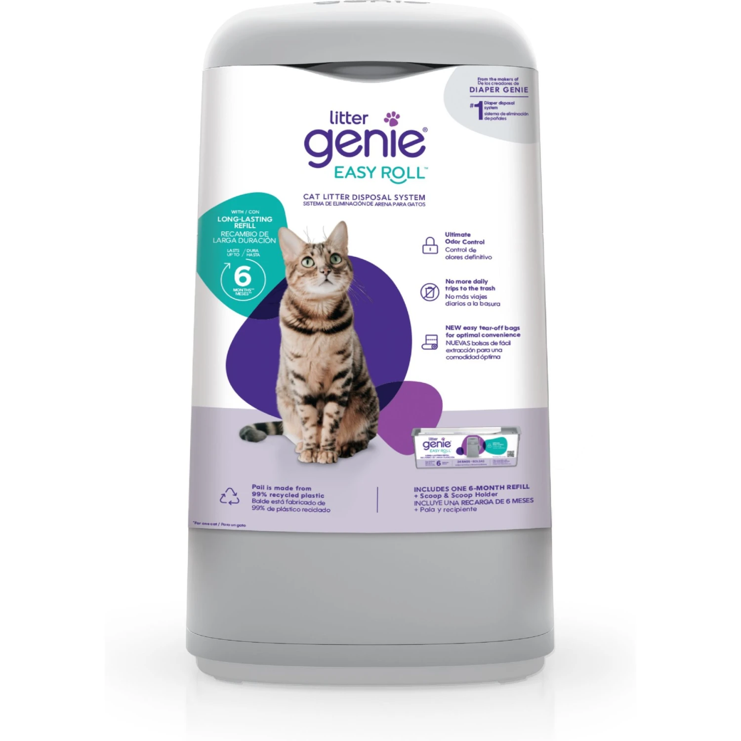 Litter Genie Easy Roll Pail Cat Litter Disposal 1 Litter Genie Easy Roll Pail Cat Litter Disposal