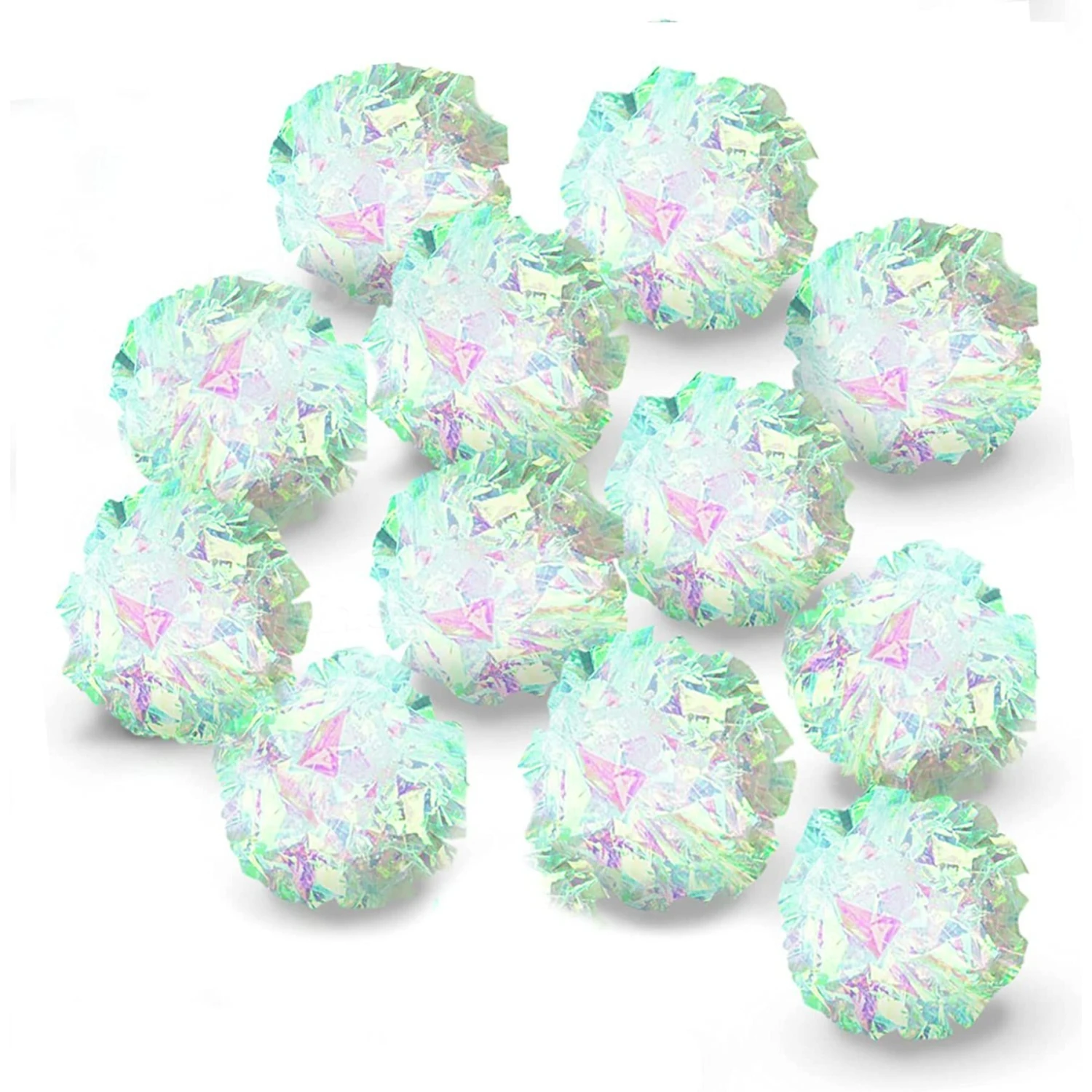 SunGrow Entertainment Clear Mylar Indoor Cat & Ferret Crinkle Balls & Chase Toy, 2-in, 12 Count 2 SunGrow Entertainment Clear Mylar Indoor Cat & Ferret Crinkle Balls & Chase Toy, 2-in, 12 Count - Image 2