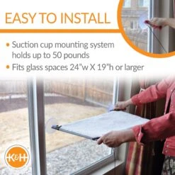 K&H Pet Products Window Lounger Cat Perch, Natural, 12x23-in -Pet Cat Supplies Store 613502 PT4. AC SS1800 V1659709709