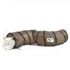 SunGrow Hide & Seek Collapsible Entertainment Cat & Ferret Play Tube & Pop Up Tunnel, Brown, 48-in