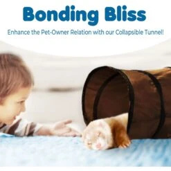 SunGrow Hide & Seek Collapsible Entertainment Cat & Ferret Play Tube & Pop Up Tunnel, Brown, 48-in -Pet Cat Supplies Store 616598 PT2. AC SS1800 V1691606857