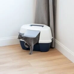 IRIS USA Hooded Corner Cat Litter Box With Front Door Flap -Pet Cat Supplies Store 645502 PT5. AC SS1800 V1685461333