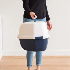 IRIS USA Hooded Corner Cat Litter Box With Front Door Flap -Pet Cat Supplies Store 645502 PT7. AC SS1800 V1685464639