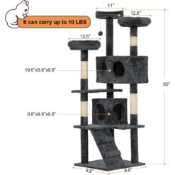 Coziwow 60-in Scratching Posts & Toys Cat Tree & Condo, Grey -Pet Cat Supplies Store 666062 PT5. AC SS1800 V1674162085