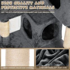 Coziwow 60-in Scratching Posts & Toys Cat Tree & Condo, Grey -Pet Cat Supplies Store 666062 PT7. AC SS1800 V1668457363