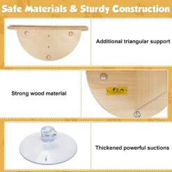 Coziwow Cat Window Perch With Suction Cups, Natural Wood -Pet Cat Supplies Store 668486 PT7. AC SS1800 V1666733064