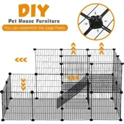 Coziwow DIY 4-Door Large Cat Cage Playpen, Black, 72-in -Pet Cat Supplies Store 677126 PT3. AC SS1800 V1680115346