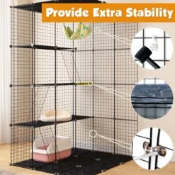 Coziwow DIY 4-Door Large Cat Cage Playpen, Black, 72-in -Pet Cat Supplies Store 677126 PT4. AC SS1800 V1680111421