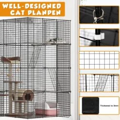 Coziwow DIY 4-Door Large Cat Cage Playpen, Black, 72-in -Pet Cat Supplies Store 677126 PT5. AC SS1800 V1680113542