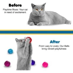 SunGrow Cat Pom Pom Balls For Indoor, Interactive Fetch & Play Toy For Arts & Crafts -Pet Cat Supplies Store 679590 PT3. AC SS1800 V1680882131