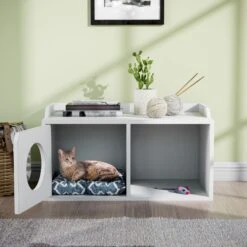 Way Basics Double Hole With 1 Door Cat House, Medium -Pet Cat Supplies Store 697302 PT2. AC SS1800 V1667947699