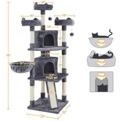 Yaheetech 76-in Multi-Level Cat Tree -Pet Cat Supplies Store 705062 PT2. AC SS1800 V1686153409