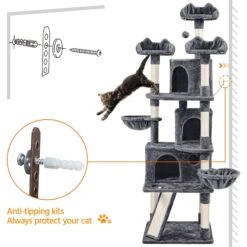 Yaheetech 76.5-in Tree With 3 Condos Cat Tree -Pet Cat Supplies Store 705086 PT8. AC SS1800 V1686153622