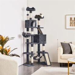 Yaheetech 82.5-in Multi-Level Tree Condo With 2 Foam Edge Perches Cat Tree