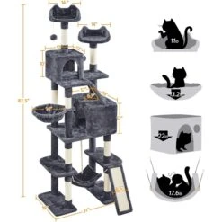 Yaheetech 82.5-in Multi-Level Tree Condo With 2 Foam Edge Perches Cat Tree -Pet Cat Supplies Store 705110 PT5. AC SS1800 V1668547439