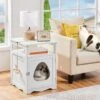 Yaheetech Box Furniture With Open Shelf Cat Litter Box