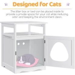 Yaheetech Box Furniture With Open Shelf Cat Litter Box -Pet Cat Supplies Store 705174 PT4. AC SS1800 V1687373904