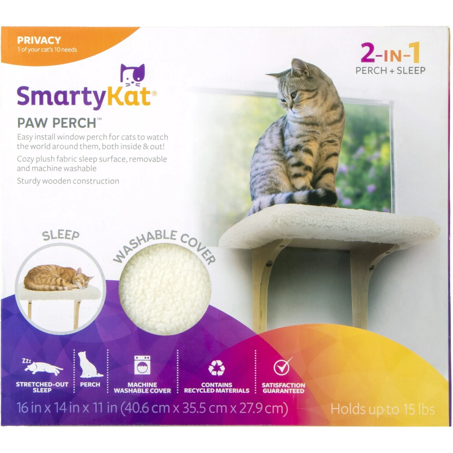 Petlinks SmartyKat Paw Perch Padded Indoor Cat Window Perch 6 Petlinks SmartyKat Paw Perch Padded Indoor Cat Window Perch - Image 6