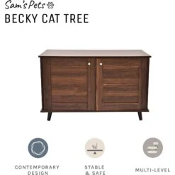 Sam's Pets Becky Box Enclosure End Table Cat Litter, Brown, Medium -Pet Cat Supplies Store 713035 PT6. AC SS1800 V1669239519