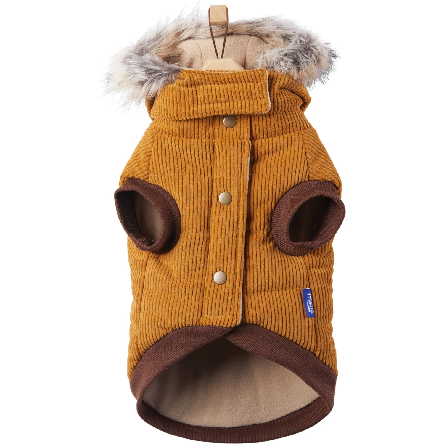 Frisco Heavy Weight Lux Corduroy Insulated Dog & Cat Coat With Fur Trimmed Hood 5 Frisco Heavy Weight Lux Corduroy Insulated Dog & Cat Coat With Fur Trimmed Hood - Image 5